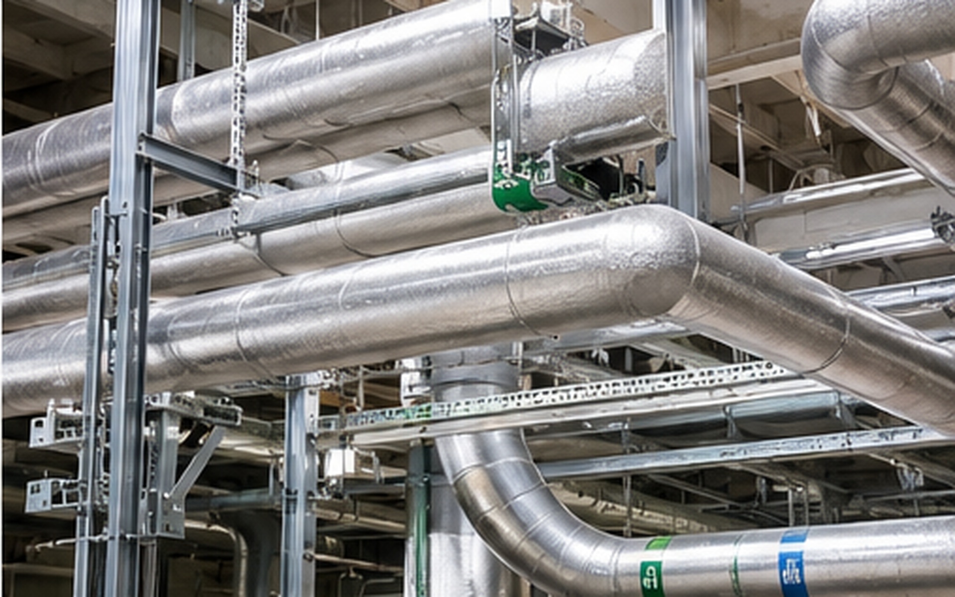 Industrial metallic pipework and ducting